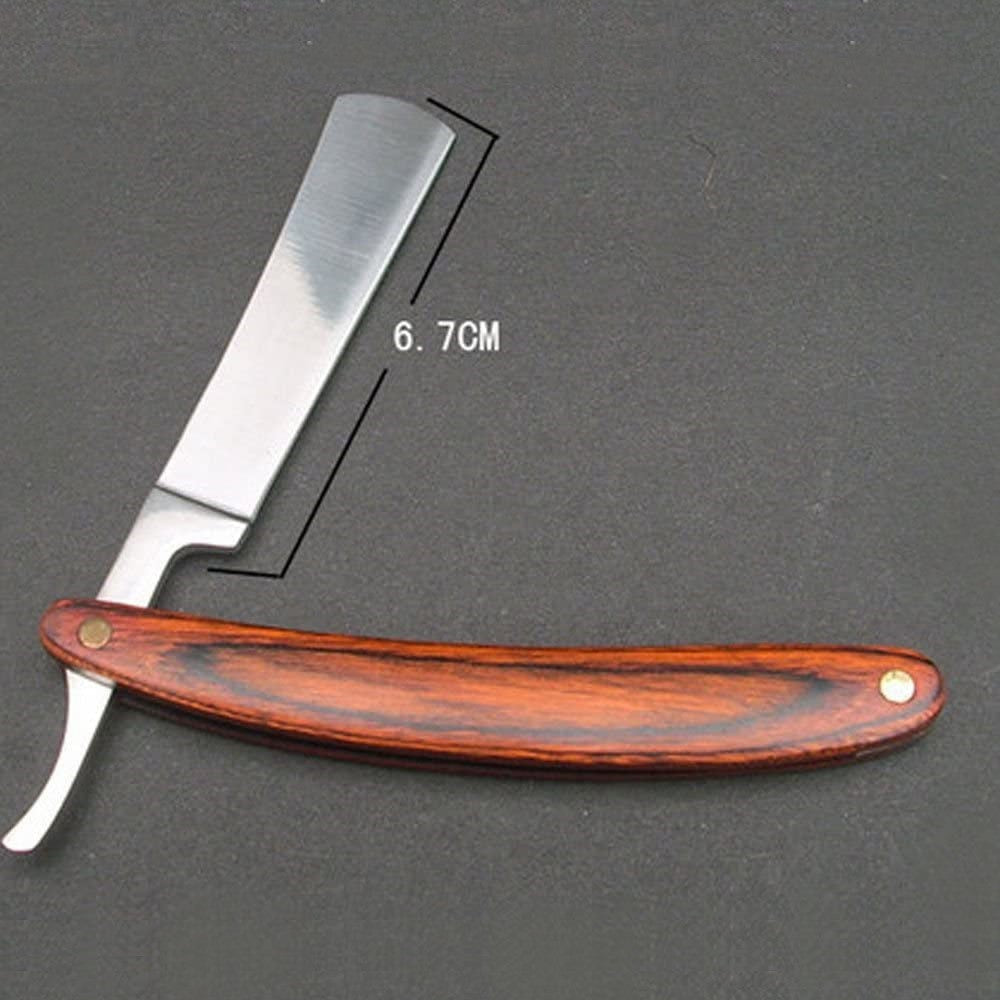Straight Edge Steel Razor Folding Shaving Wood Handle Isner Mile