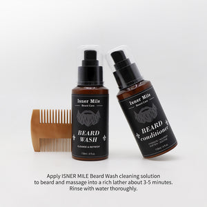 Isner mile beard kit | Beard Wash & Beard Conditioner & Beard Comb Set