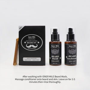 Isner mile beard kit | Beard Wash & Beard Conditioner & Beard Comb Set