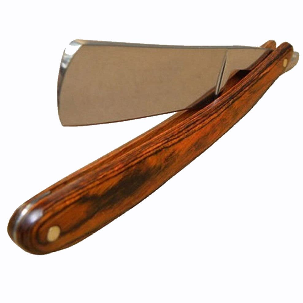 Straight Edge Steel Razor Folding Shaving Wood Handle Isner Mile