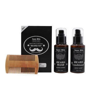 Isner mile beard kit | Beard Wash & Beard Conditioner & Beard Comb Set