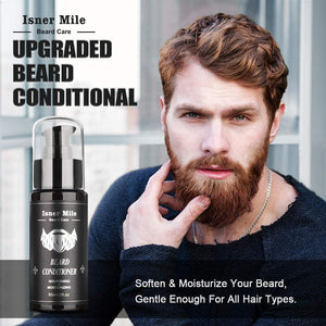 Isner Mile Beard Grooming Kit for Men, Perfect Gifts for Him Dad Fathers Man Boyfriend with Shampoo Wash, Conditioner, Growth Oil, Balm Softener, Double-sided Comb, Bristle Brush and Trimming Scissors