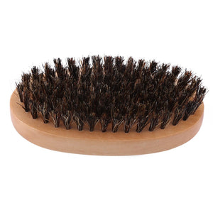 Isner Mile Natural Boar Bristle Beard Brush, Small Beard Comb Boars Hair Bamboo Comb , Works With All Beard Balms and Beard Oils