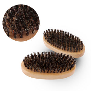 Isner Mile Natural Boar Bristle Beard Brush, Small Beard Comb Boars Hair Bamboo Comb , Works With All Beard Balms and Beard Oils